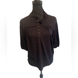 Grey State size xl snap front henley black